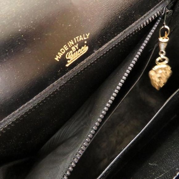 Gucci Crocodile Croco Black Handbag Old Gucci - Picture 8 of 9